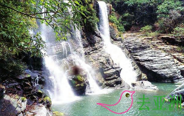 缅甸盟达拉(Bung Tla)瀑布，钦邦南部马都比县区一美丽瀑布风景区