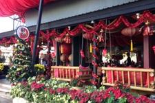 泰国菜，店里以红色装修为主，整个餐厅都是用鲜花装饰，凳子都是吊椅，很有氛围。 地址： Rachadamnoen Road, Si Phum, Mueang Chiang Mai District, 清迈府泰国 电话