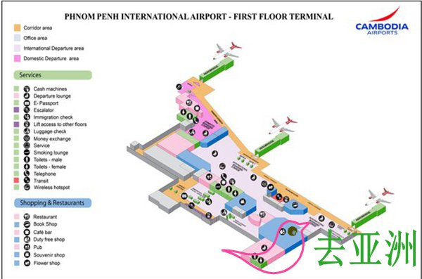 金边国际机场第一层平面图