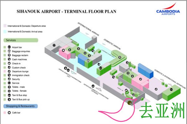 西哈努克國際機場平面圖