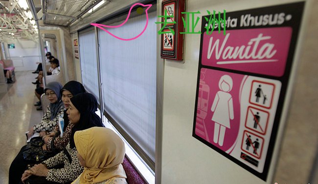 印度尼西亚“Kereta Khusus Wanita”女性车厢，男士止