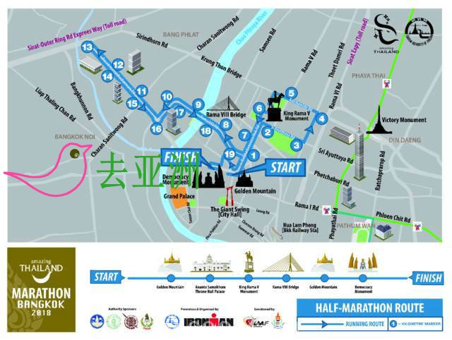 泰国半程马拉松比赛线路